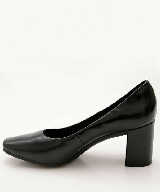Scarpin Feminino Bico Quadrado Salto Grosso Via Uno