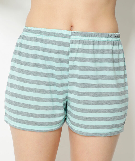 Pijama Feminino Listrado Frase Manga Curta Marisa