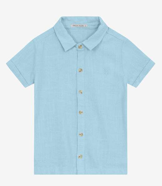 Camisa Infantil Masculina Com Botões Trick Nick Azul