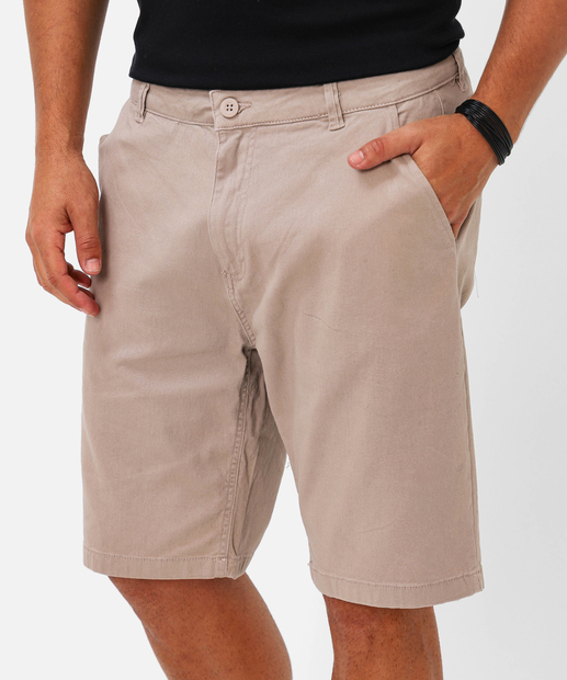 Bermuda Masculina Sarja Chino Marisa Bege