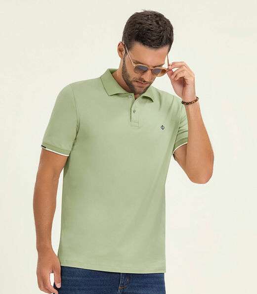 Image_Polo Masculino Manga Curta Cotton Leve Diametro Verde