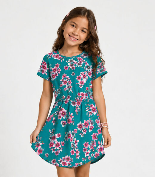 Image_Vestido Curto Infantil Estampado Select Verde
