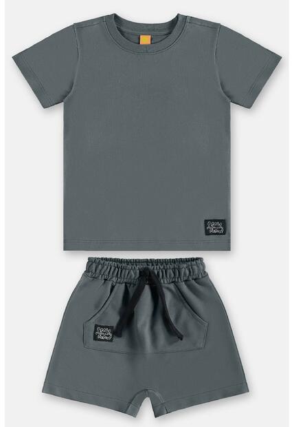 Conjunto Menino Camiseta e Short Três e Já