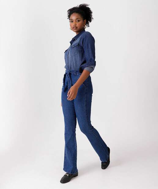 Calça Boot Cut Clochard Feminina Jeans 