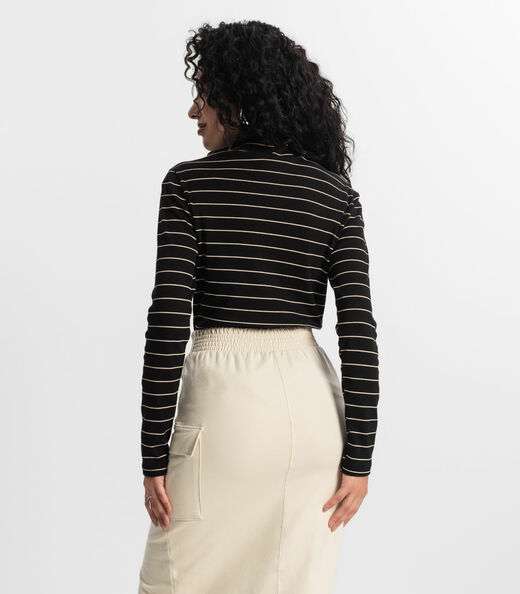 Blusa Manga Longa Feminina Rovitex Preto