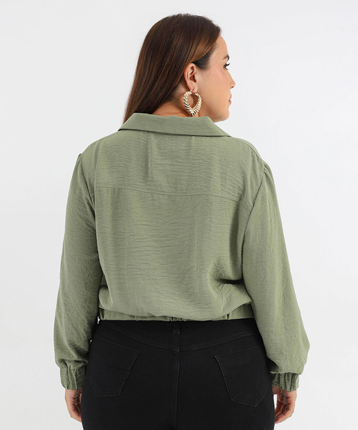 Jaqueta Plus Size Feminina Bomber Marisa Verde