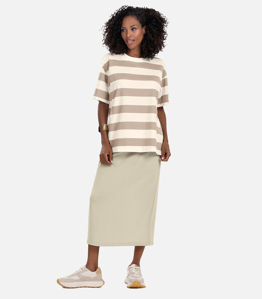 T- Shirt Feminina Cotton Leve Rovitex Marrom