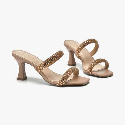 Tamanco Via Marte Salto Alto Strass