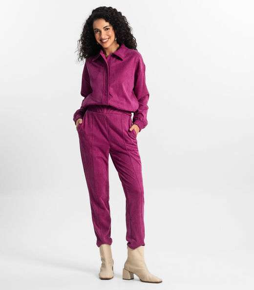 Image_Calça Suede Feminina Rovitex Roxo