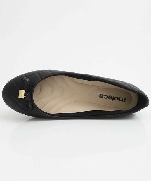 Sapatilha Feminina Bico Redondo Moleca Preto