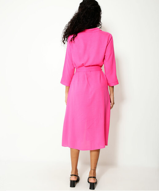 Vestido Midi Feminino Chemise Manga 7/8 Marisa