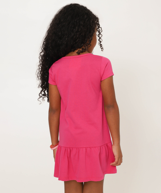 Vestido Infantil Babado Hello Kitty Sanrio Tam 4 a 12 Rosa
