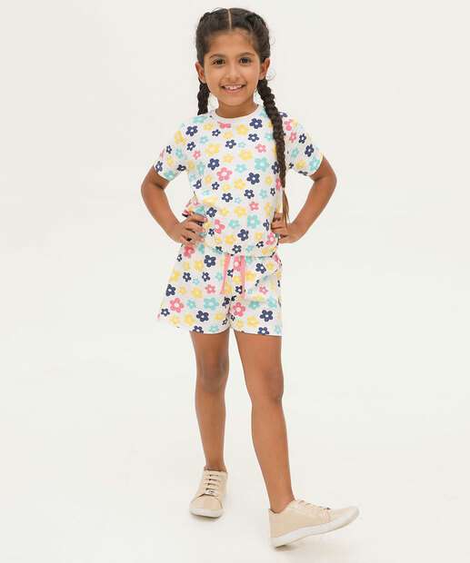 Short Infantil Textura Estampado Marisa Tam 4 a 10