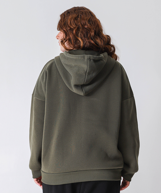 Casaco Plus Size Feminino Moletom Capuz Marisa Verde