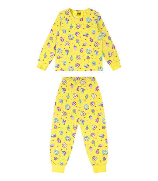 Image_Pijama Infantil Menina Em Meia Malha Rovi Kids Amarelo