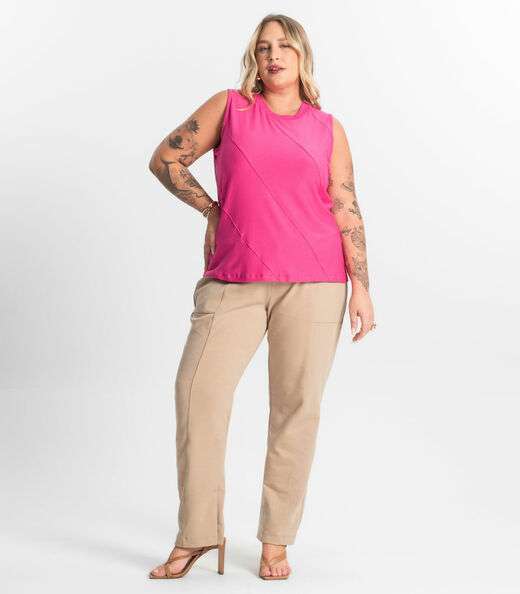 Regata Viscose Plus Size Secret Glam Rosa