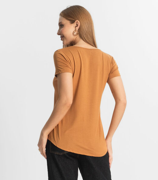 Blusa Feminina Básica Select Marrom