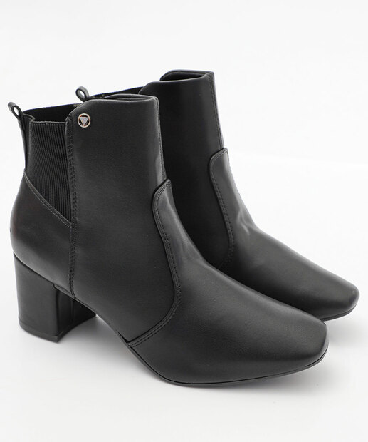Bota Feminina Cano Curto Salto Grosso Via Uno Preto