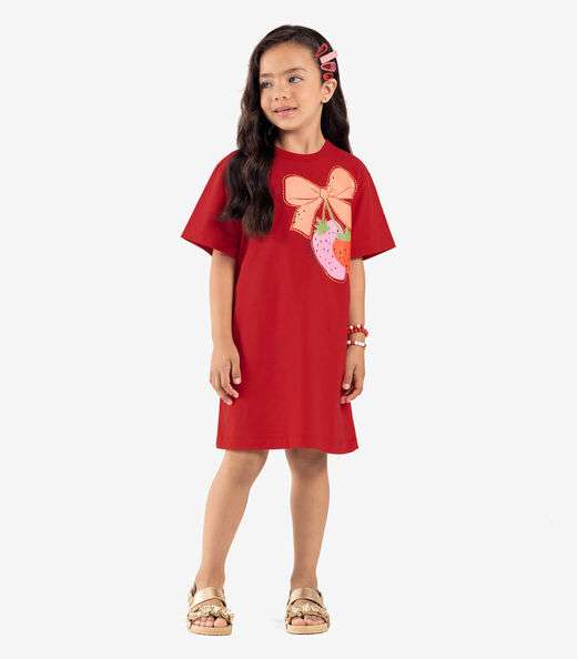 Vestido Infantil Meia Malha Rovi Kids Vermelho