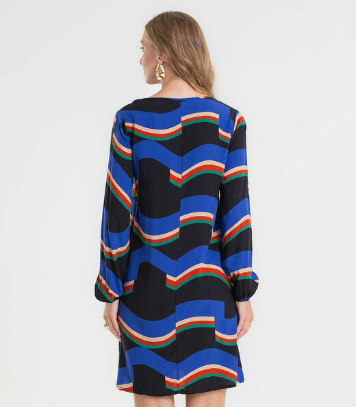 Vestido Curto Feminino Manga Longa Rovitex Preto