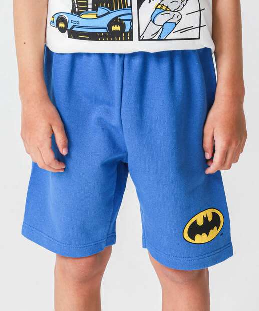 Conjunto Infantil Batman Liga Da Justiça Tam 4 a 10 Off White