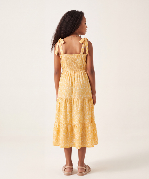 Vestido Juvenil Midi Estampa Flores Marisa Tam 10 a 16
