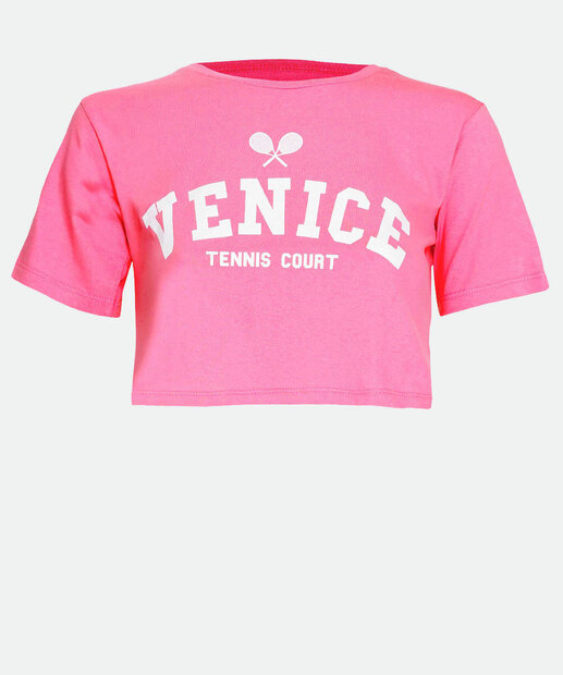 Blusa Juvenil Cropped Estampa Frase Marisa Tam 10 a 16