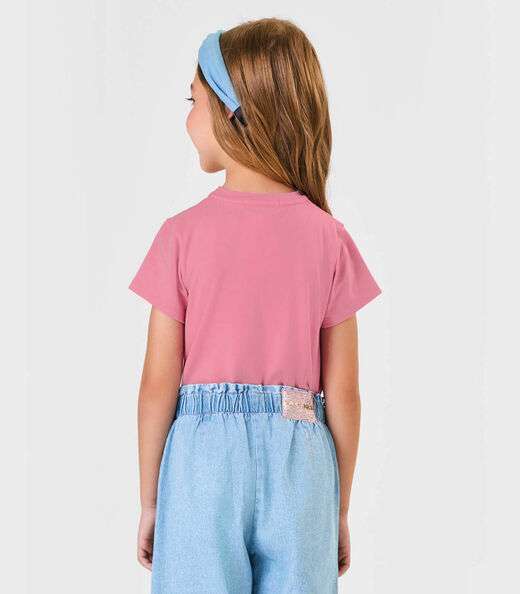Blusa Infantil Cotton Com Estampa Trick Nick Rosa