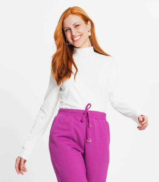 Image_Blusa Manga Longa Canelada Rovitex Bege