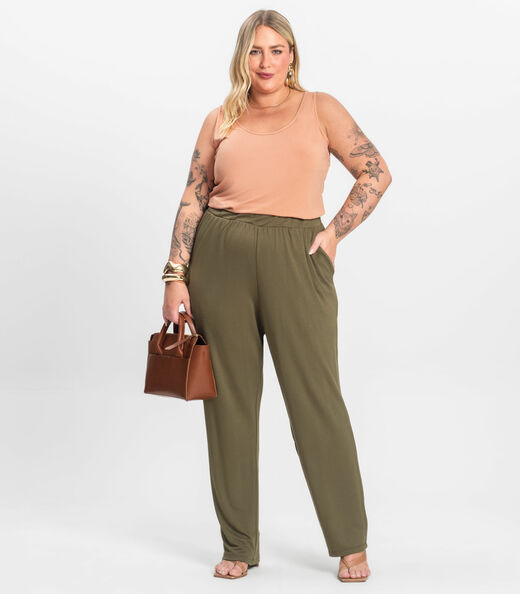 Regata Feminina Plus Size Secret Glam Marrom