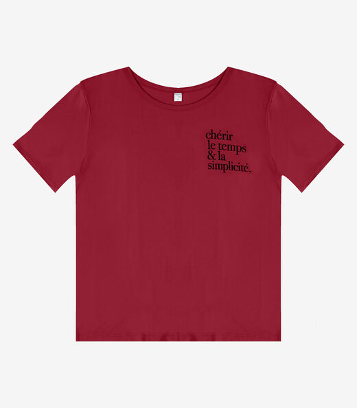 Blusa Feminina Manga Curta Infinita Cor Vermelho
