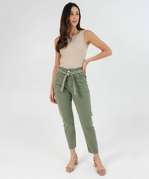 Image_Calça Feminina Clochard Sarja Reta Marisa Verde