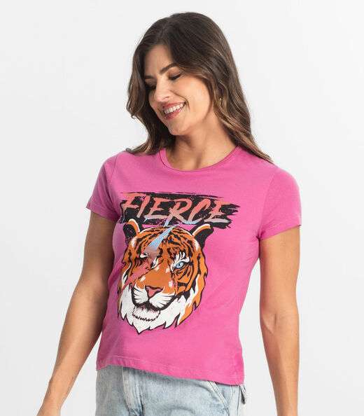 Blusa T-Shirt Feminina Estampada Select Rosa