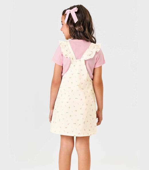 Conjunto Menina Blusa Com Salopete Trick Nick Bege