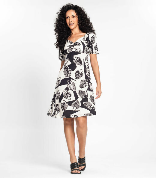 Vestido Feminino Estampado Rovitex Bege