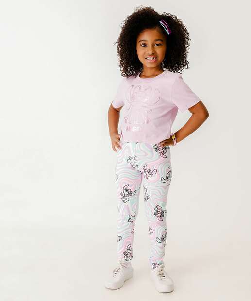 Blusa Infantil Angel Stitch Disney Tam 4 a 10