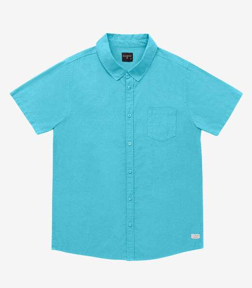 Camisa Masculina Em Tricoline Diametro Azul