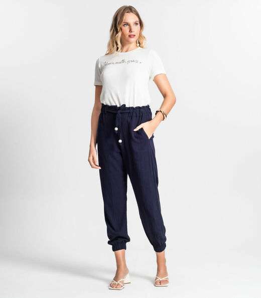 Camiseta De Visco Tricot Feminina Endless Bege