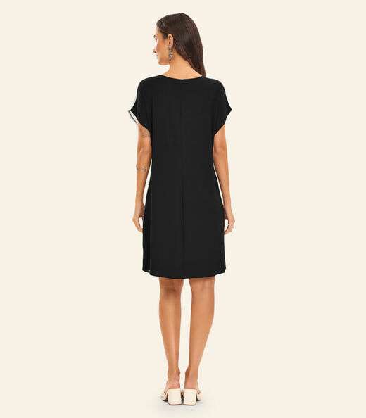 Vestido Curto Feminino Poly Flex Rovitex Preto