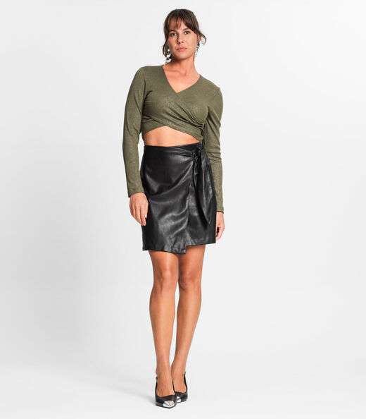 Blusa Feminina Em Ribana Canelada Lurex Rovitex Verde
