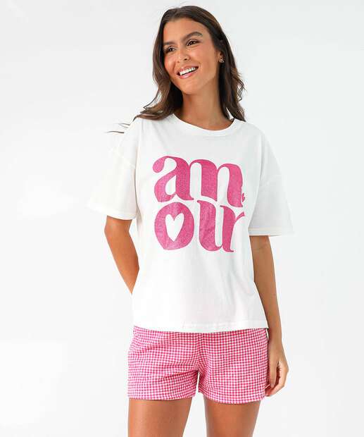 Image_Pijama Feminino Estampa Frase Xadrez Marisa Off White
