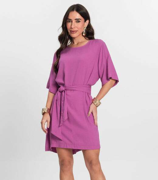 Image_Vestido Curto Feminino Com Cinto Endless Rosa