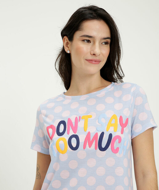 Camisola Estampa Frase Manga Curta Marisa