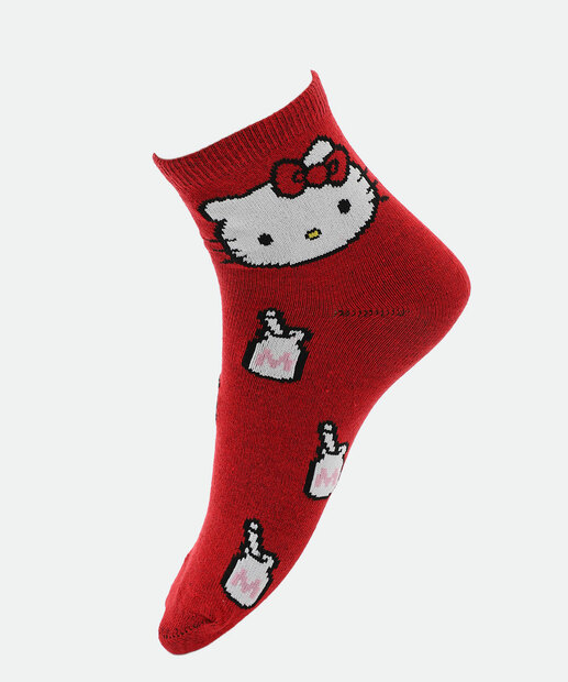 Kit 2 Meias Soquete Feminina Hello Kitty Vermelho