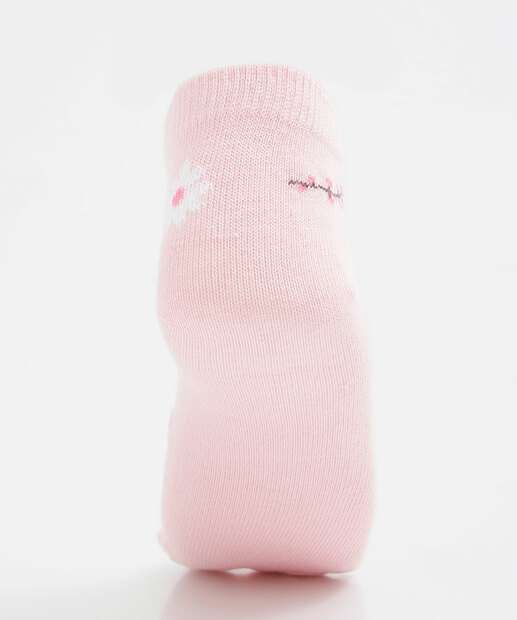 Kit 3 Pares Meias Cano Curto Feminina Estampadas