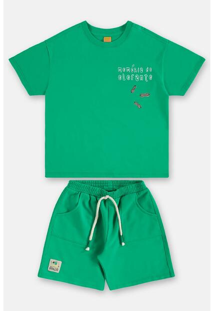 Conjunto Menino Camiseta e Bermuda Três e Já