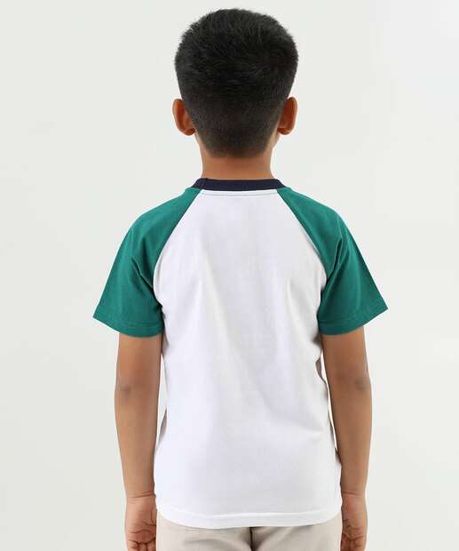 Camiseta Infantil Estampada MR Tam 4 a 10 Off White