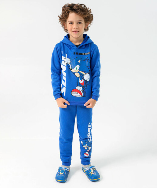 Blusão Infantil Moletom Sonic Tam 4 a 10 Azul
