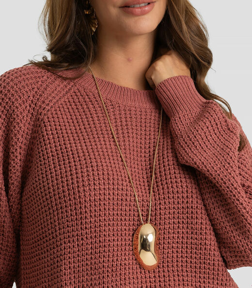 Sueter Feminino Em Tricot Dianna Rosa