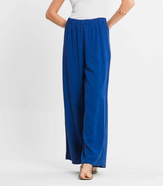 Calça Feminina Pantalona Lisa Select Azul